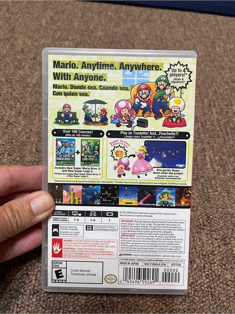 Super Mario Bros U Deluxe for Nintendo Switch CASE ONLY